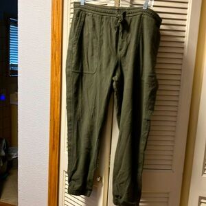 Army green cargo joggers